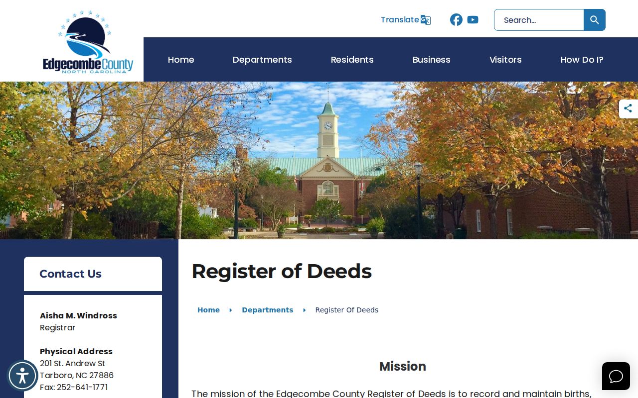 Rocky Mount public records information from Edgecombe County Register of Deeds